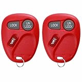 2 KeylessOption Replacement 3 Button Keyless Entry Remote Control Key Fob -Red