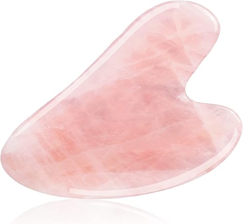 kwpov Gua Sha - Herramientas faciales piedra de jade natural herramienta de masaje de raspado Gua Sha para spa terapia física de acupuntura