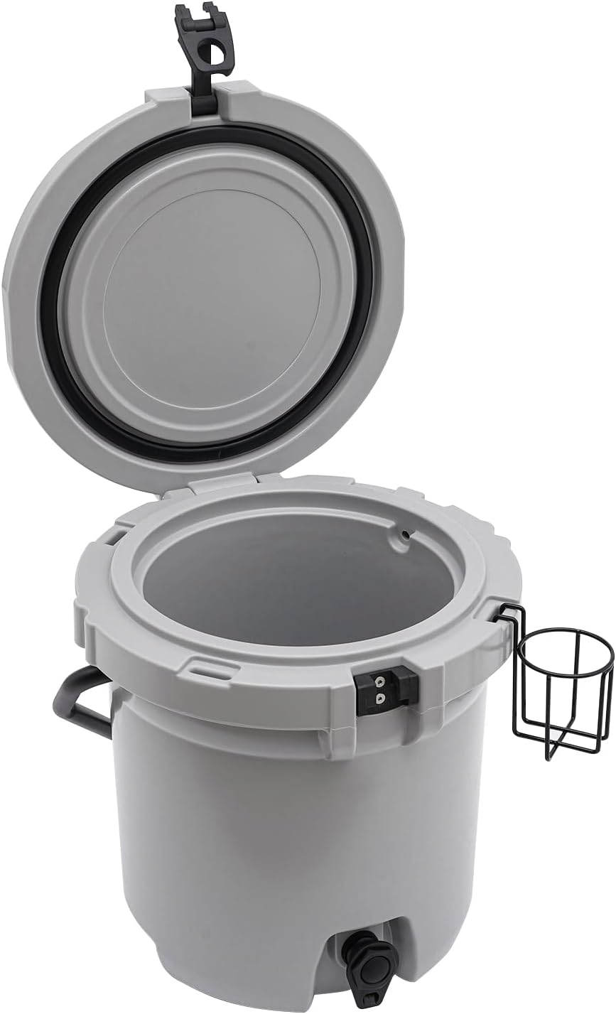 5 Gallon Rotomolded Beverage Cooler - Insulated Sport Jug with High Ice Retention, UV-Protected Spigot, Stainless Steel Bottle Opener, Latch and Seat Lid, Perfect for Sports, Camping, and Events
