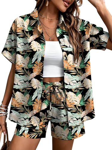 Ensemble hawaïen femme contre la chaleur : tenue légère motif tropical