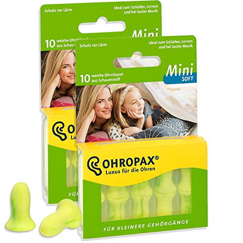 Ohrstöpsel für kleinere Ohren – Ohropax Mini Soft (10 Stück) – Gehörschutzstöpsel für Kinder – weicher Schaumstoff