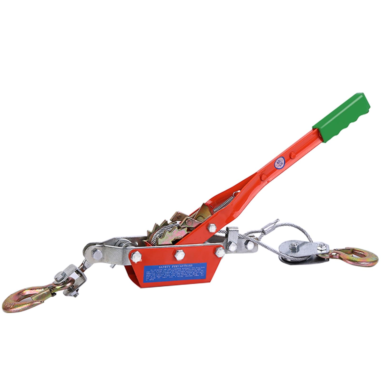 Estrattore Cavo 2 Tonnellate - Paranco A Doppio Ingranaggio Con 3 Ganci Per Lavori Pesanti - Foto 10