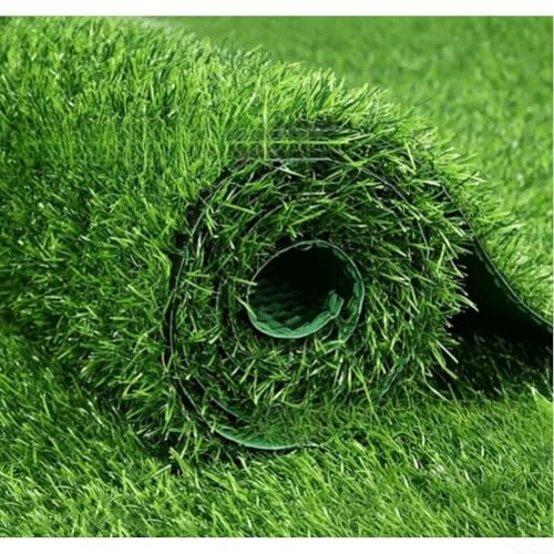 Césped artificial perforado para drenaje, material PET, resistente a los rayos UV, textura realista para jardines, terrazas y parques infantiles (2,5 centavos, 50 x 80 cm)