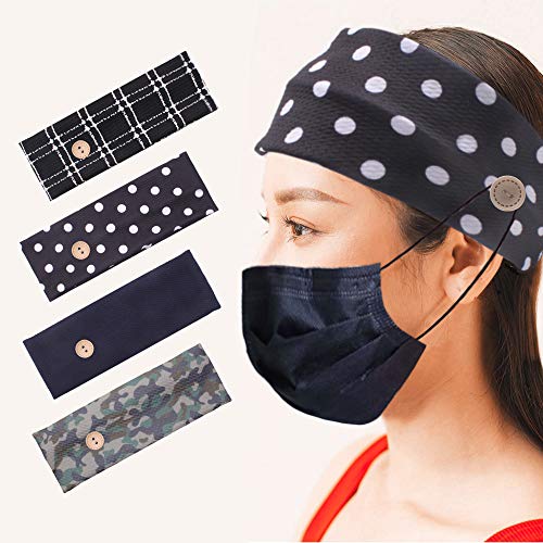 Button Headband Holder for Nurses , Women/Men/Yoga/Sports, Protect you Ears with Button Headband, Suit for Everyone Wearing