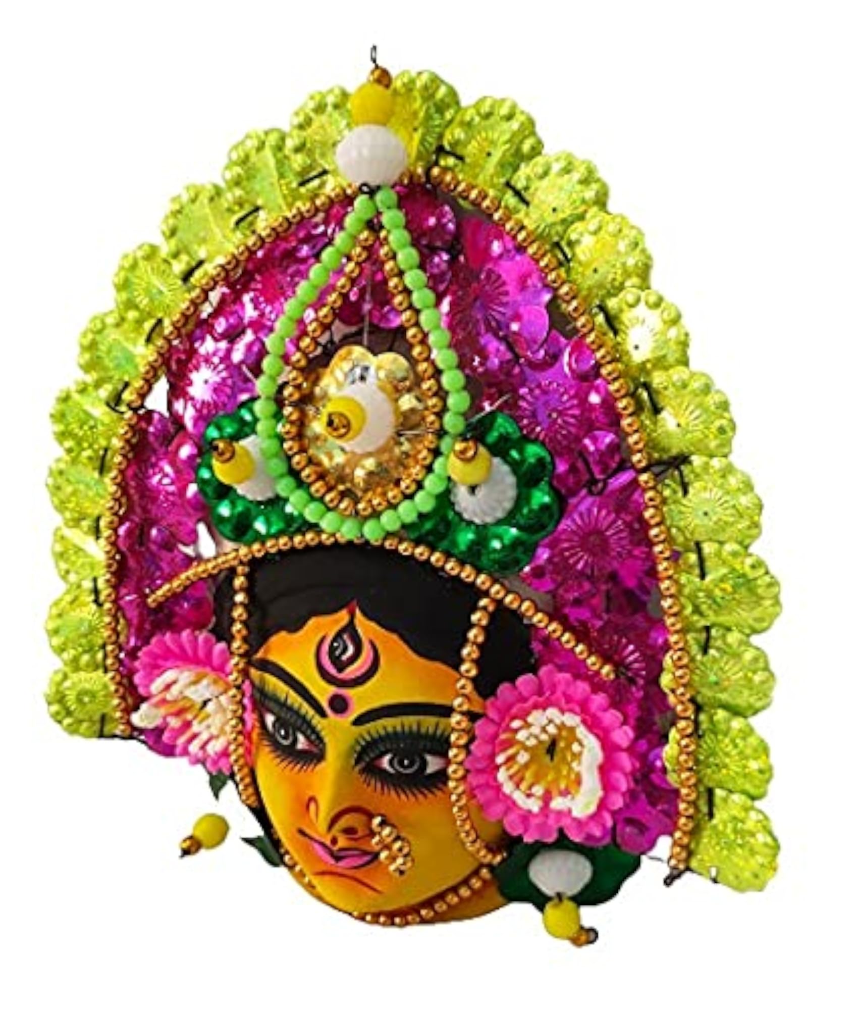 Devi Durga Chhau Mask, Handmade Decorative Showpiece