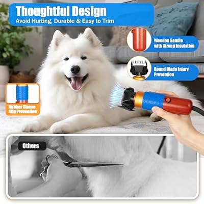 Sheep Shears, 10ft Professional Electric Sheep Clipper with Plug and 2 Blades, Animal Grooming Clipper Kit for Dogs,Cat, Goat, Alpaca, Llamas, Rabbits, 200W