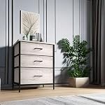 Sorbus Nightstand for Bedroom (3 Multi-Sized Drawers, Greige) - Image 5