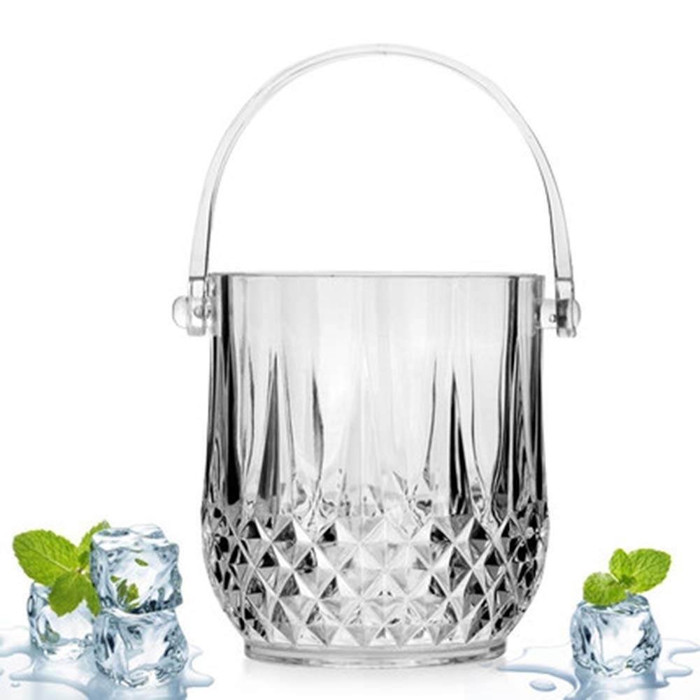 Cubo de hielo acrílico de 1.3 litros transparente para 2 botellas de vino