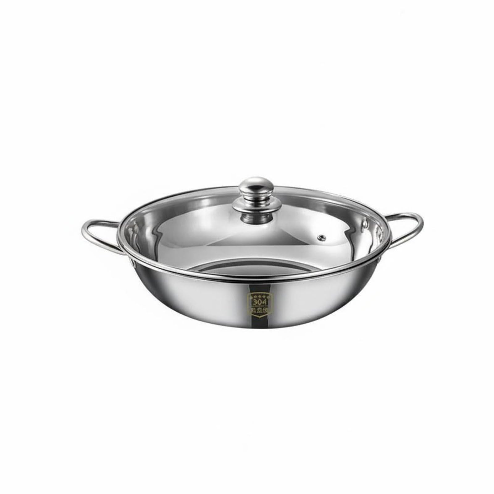 Casseruola Doppio Scomparto in Acciaio Inox Ideale per Distribuire Due Manici Sicuri Riscaldamento Uniforme per Casa, 28 Cm, Pentola Singola Con Coperchio
