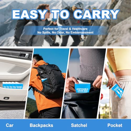 Disposable Urine Bag, Pee Bags for Travel for Women/Men, 900ML Emergency Portable Pee Bags and Vomit Bags, Urine Bag for Camping, Traffic Jams, Pregnant, Kids - 8/12/20/24PCS - Image 6