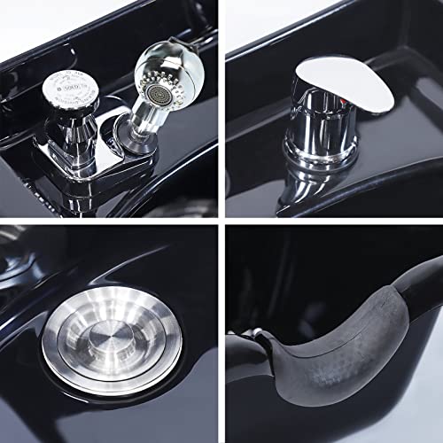 Toriexon Shampoo Bowl for Salons, Black ABS Plastic Shampoo Sink for Home by Toriexon - Image 5