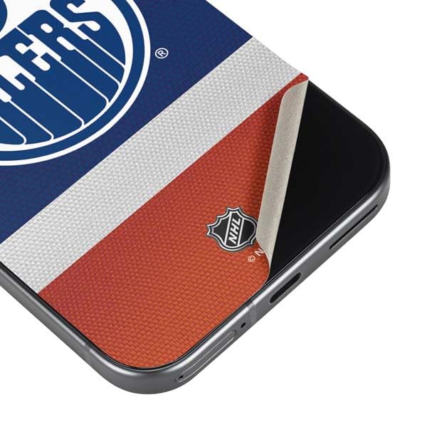 Skinit Decal Phone Skin Compatible with Google Pixel 9a - Officially Licensed NHL Edmonton Oilers Jersey Design