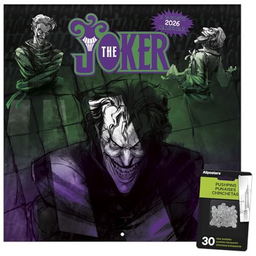 2026 Joker Wall Calendar & Push Pins