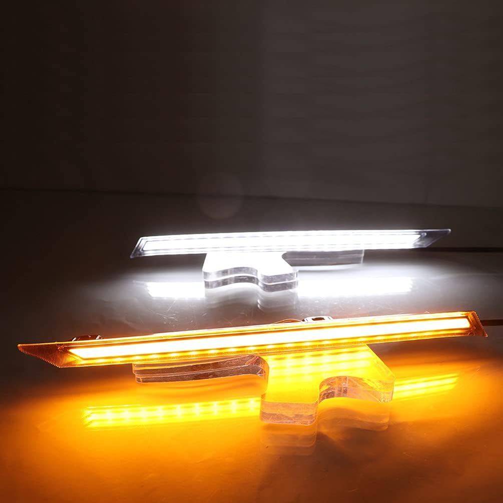 LED Grille lights DRL with Amber Turn Signal Light Fit for 2019 2020 2021 2022 2023 2024 2025 Toyota RAV4 Front Bumper Fog Lamp Driving Light