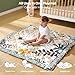 Momcozy Baby Play Mat for Floor, 50x50 Thickened Playpen Mat, Playmate for Baby Tummy Time, Waterproof & Non-Slip, Foldable Outdoor Mat with Carrying Handle, Forest World