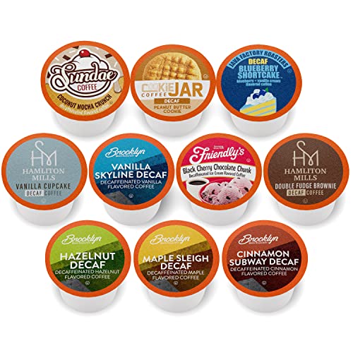 Two Rivers Coffee Decaf Flavored Coffee Pods Compatible With Keurig K Cup Brewers, Assorted Variety Pack Decaffienated Flavored Coffee, 40 Count #TOP1
