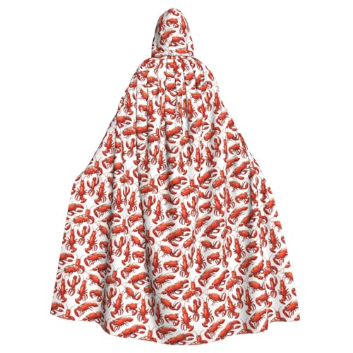 Cape homard rouge à capuche pour carnaval et festivals à thème