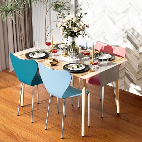 PIPIPOXER Lot de 4 chaises de Salle à Manger Plastique Polypropylène Chaises, de Cuisine, de Salon avec Dossier en polypropylène et Pieds en Plaque électrique,...