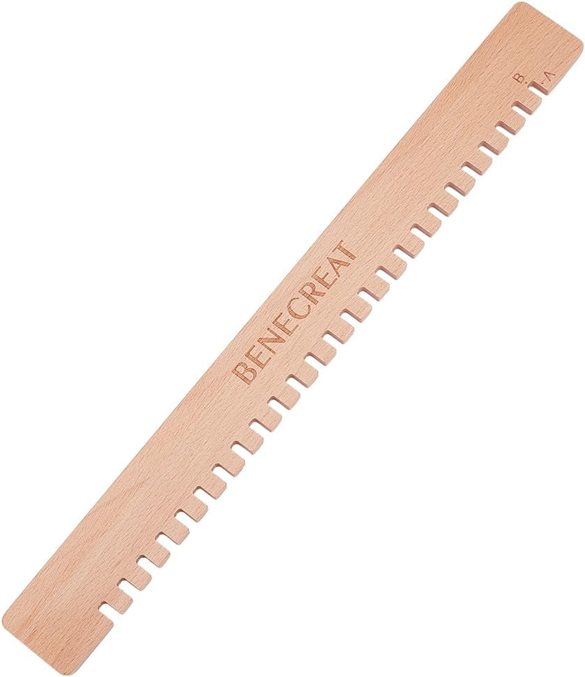 BENECREAT 15x1.6 Inch Beech Wood Knitting Looms, Navajo White Loom Wonderwand Comb Weaving Tool for Lap Loom, Weaving Crafts and Accessories