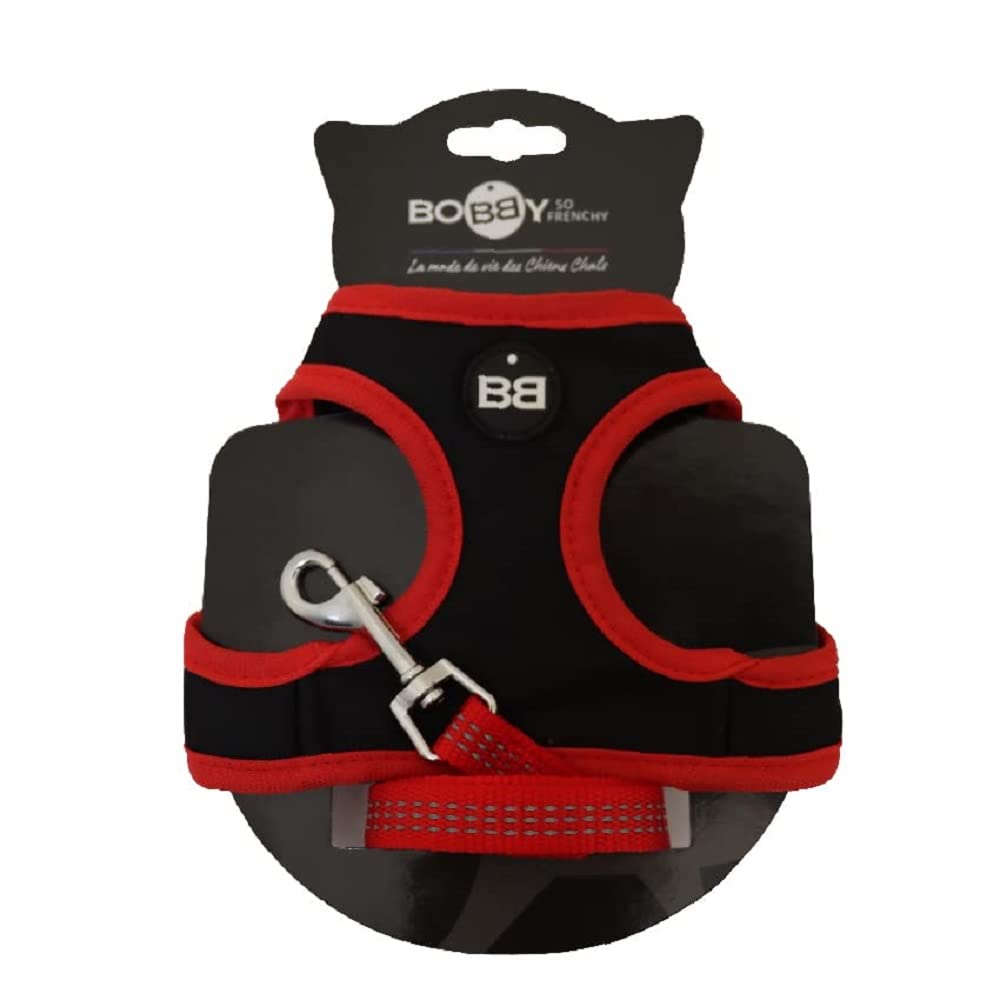 Bobby Safe Cat Harness with Leash, Harness for Extra Small Cats Puppy Cat Harness Set, Adjustable, Reflective, Red, For Cats 3-6 KG