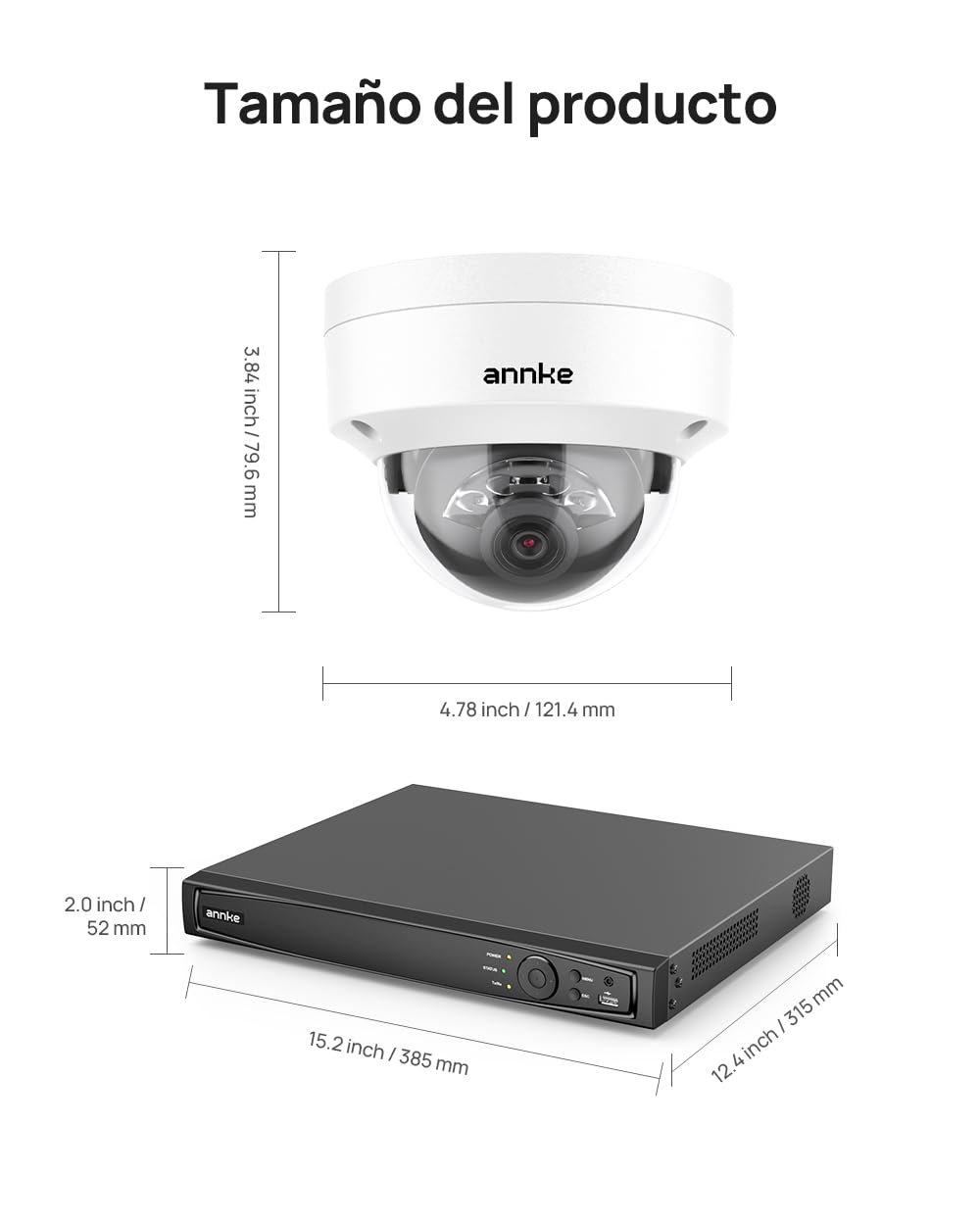 ANNKE Kit de vigilancia con Cable, 4K 16CH PoE con Audio y cámara IP 8X 8MP PoE Impermeable IP67, Resistente al vandalismo IK10, 4TB para grabación Interna 24/7, visión Nocturna 30M
