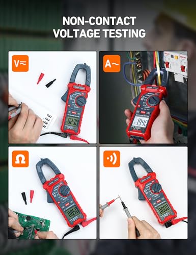 astroai digital clamp meter multimeter 2000 counts amp voltage tester auto-ranging with acdc voltage ac current resistance capacitance continuity live wire test ncv blue