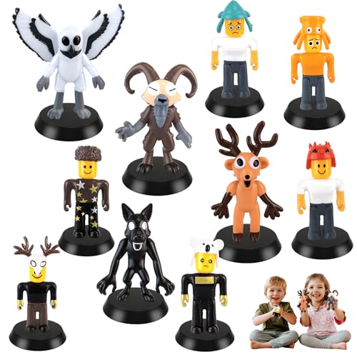 Audasi 10 Teilige 99 Nights In The Forest Actionfiguren mit Basis 3 Zoll lustiges Monster Spielzeug Set mit Hirsch Eule Monster Actionfiguren Spielfiguren für Spielefans Kinder Sammler & Dekoration