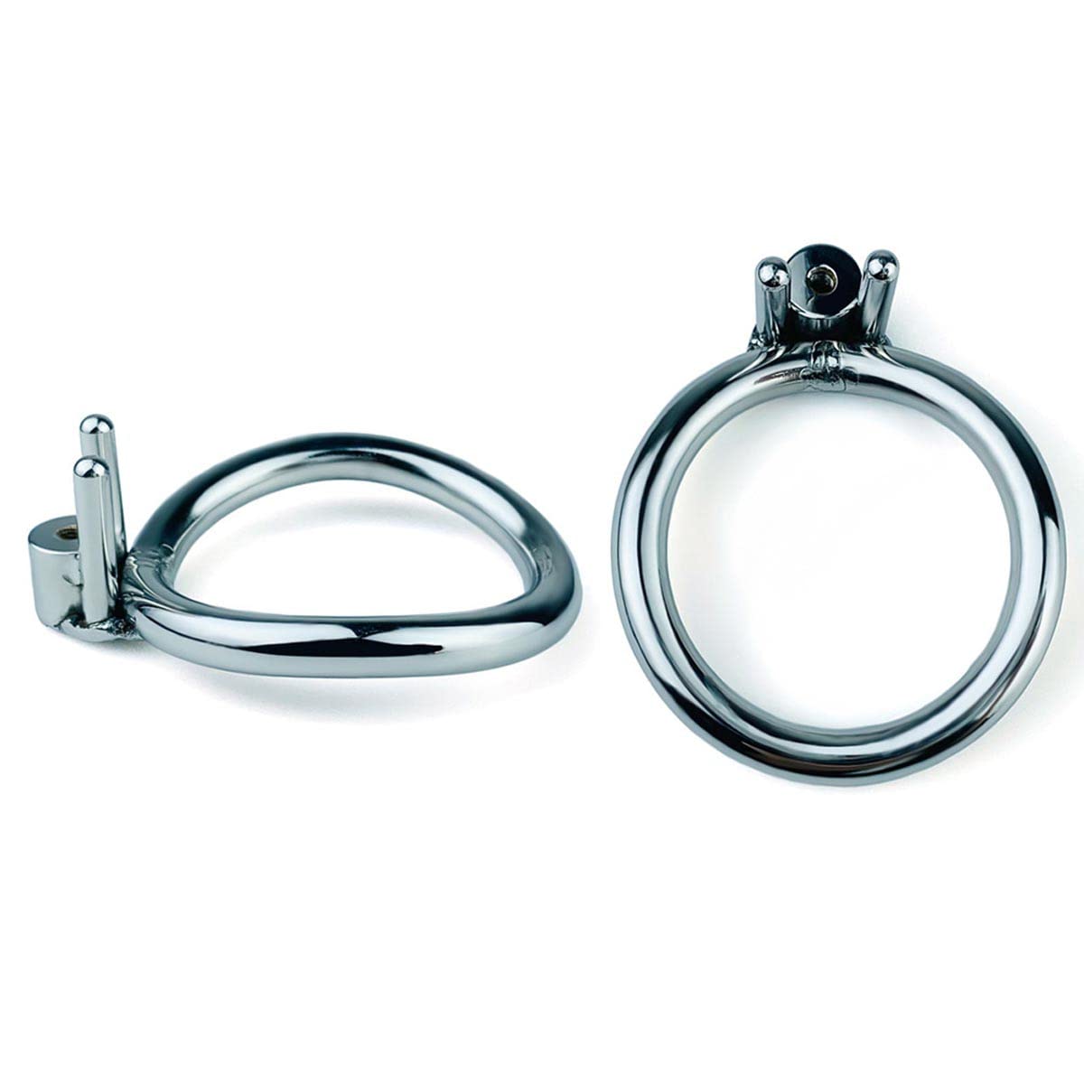 AAKOMA Cage verrouillée pour dispositif de chasteté masculine, cage à bite en acier inoxydable pour hommes avec tube urétral, jouet sexuel de bondage hypoallergénique, anneau de 50mm