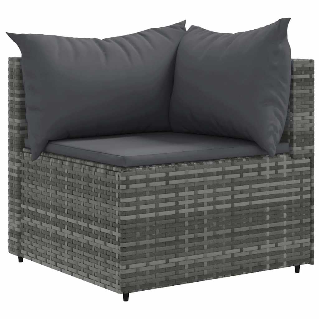 Generico Set Divani da Giardino 5 pz con Cuscini in Polyrattan Grigio,Mobili da Giardino,Set da giardino-3308010
