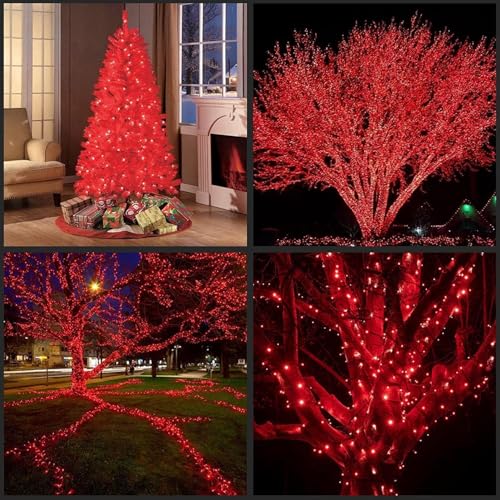 Image of 40 Meter 140 LED String Lights for Home Decoration| Waterproof Decorative Fairy Lights for Indoor Outdoor Use|Pixel Light for Balcony, Garden, Diwali, Wedding & Festival Lighting (Red)