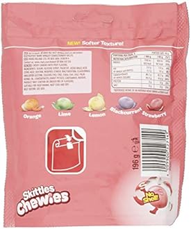 Skittles Chewies, Fruit Chewy Sweets, 196g