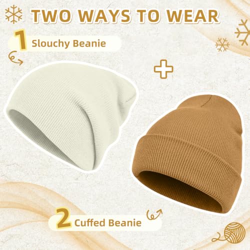 Image of ZOORON Beanie for Men Women Slouchy Winter Beanie Hats Cuffed Skull Caps