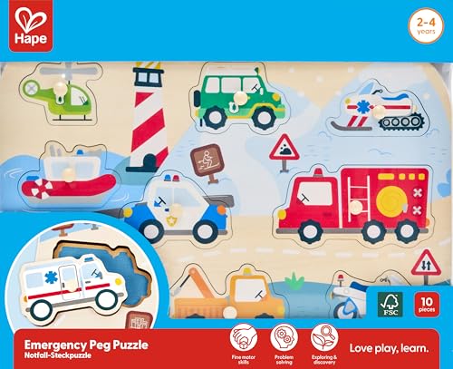 Image of Hape Emergency Vehicles Peg Puzzle
