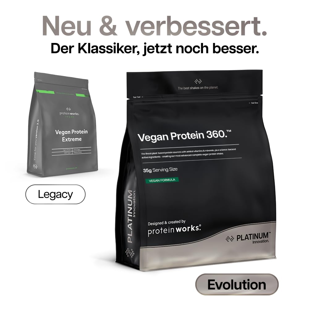 Protein Works | Vegan Protein 360 – PLATINUM Innovation, Premium-Veganproteinpulver, pflanzlicher Proteinshake, essentielle Vitamine & Mineralien, zuckerarm, Chocolate Silk, 14 Portionen, 500g