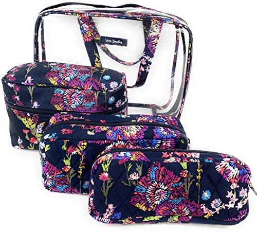 Vera Bradley 4 Piece Cosmetic Organizer Midnight Wildflowers