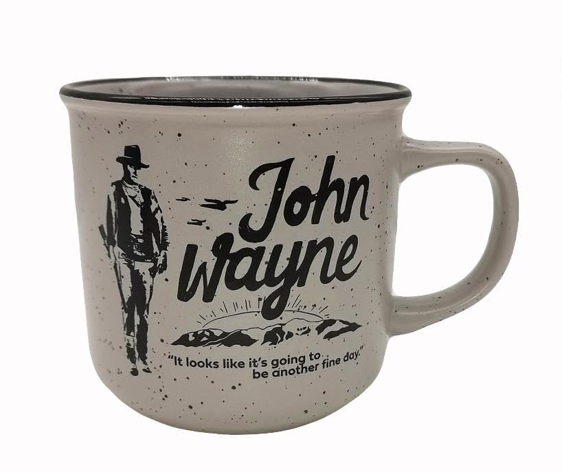 Taza de cerámica John Wayne estilo campamento 14 oz miniatura 1