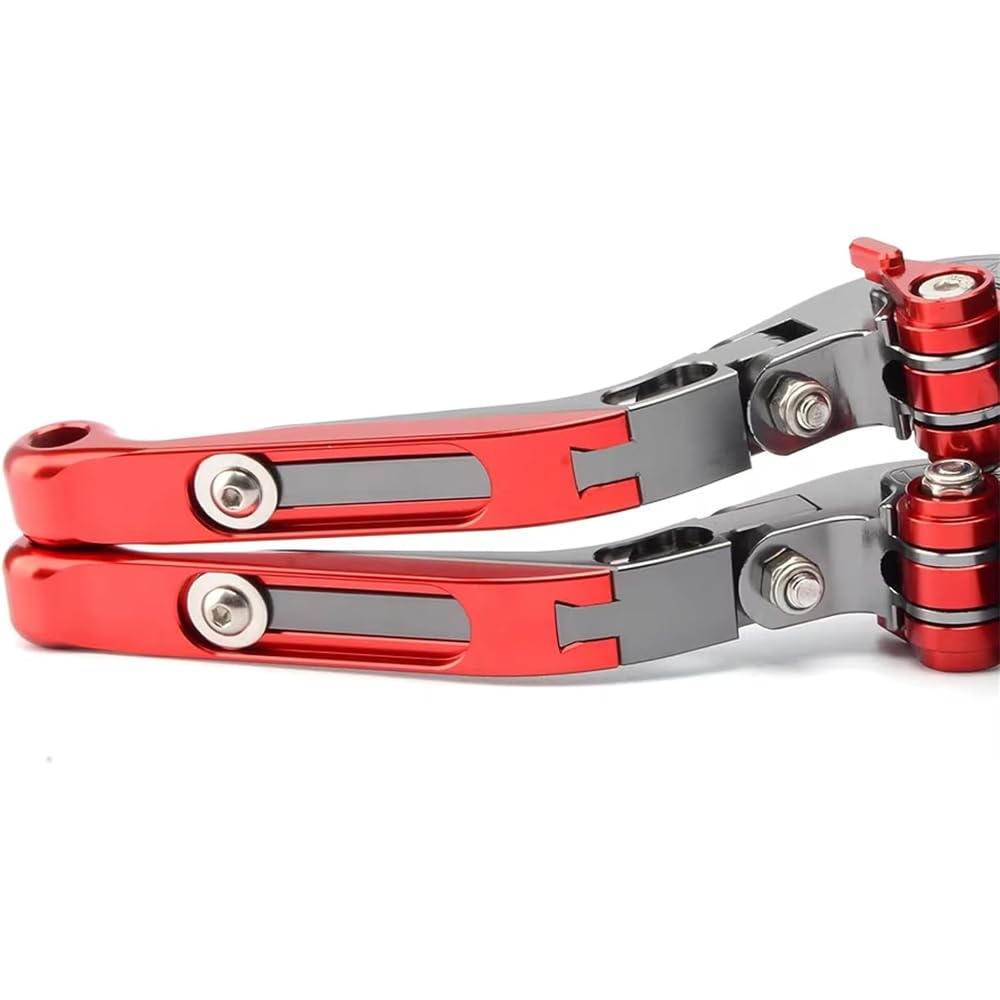 Motorrad verstellbar Klappbarer ausdehnbarer Griff Passend für CB750 HORNET CB 750 Hornet 2023 2024 2025 CNC Bremshebel Bremskupplungshebel Hornet 750 (Rot)