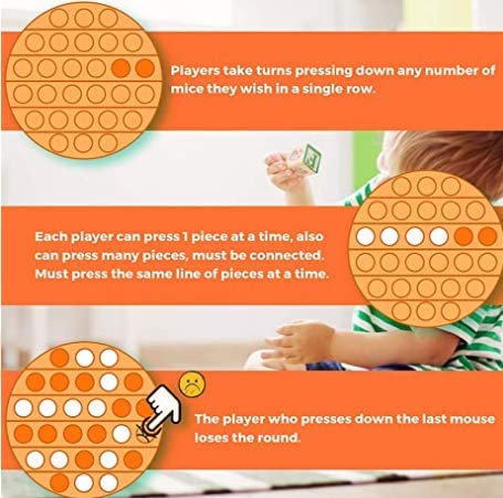 Image of LIVYU LIFE Push pop Bubble Fidget Toy, Stress Relief and Anti-Anxiety Tools Sensory Toy for Autism ADHD to Relieve Stress for Kids and Adults (Square-Orange)