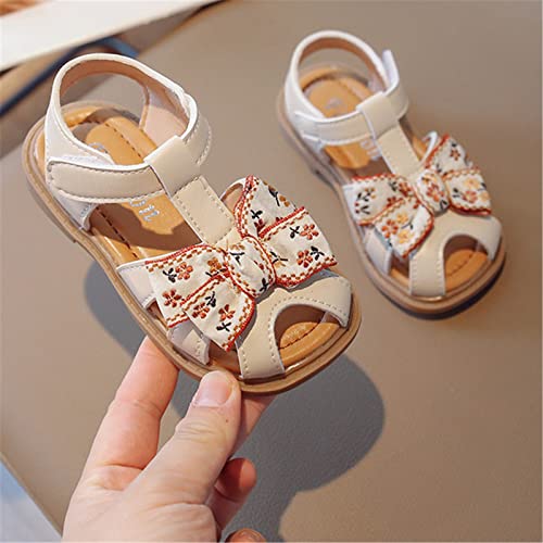Kids Baby Girl Sandals Flower Embroidery Bow Princess Shoes Summer Set Flat Shoes Girls Flower Sandals3