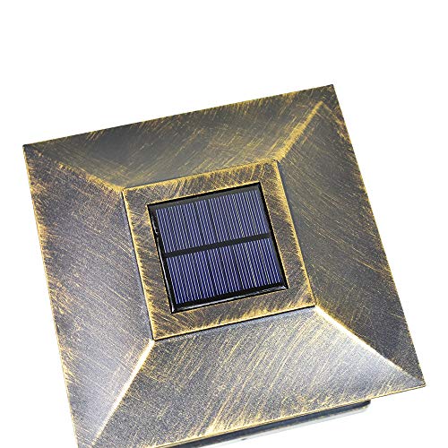 iGlow 8 Pack Vintage Bronze 6 x 6 Solar Post Light SMD LED Deck Cap Square Fence Outdoor Garden Landscape PVC Vinyl Wood
