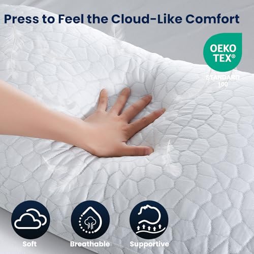 Set 2 Almohadas de Espuma Viscoelástica Blanca Queen miniatura 6