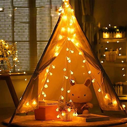 Image of fizzytech Crystal Ball Fairy String Lights, 4 Meter Decorative Lights for Diwali, Christmas, Wedding, Birthday, Party & Home Decoration - Warm White, 25 LED
