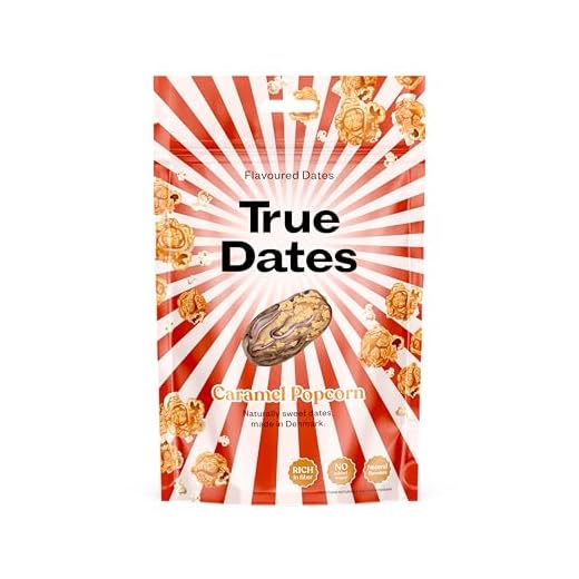 True Dates - Caramel Popcorn | natürlich aromatisierte Datteln | Karamell Popcorn | 100 g