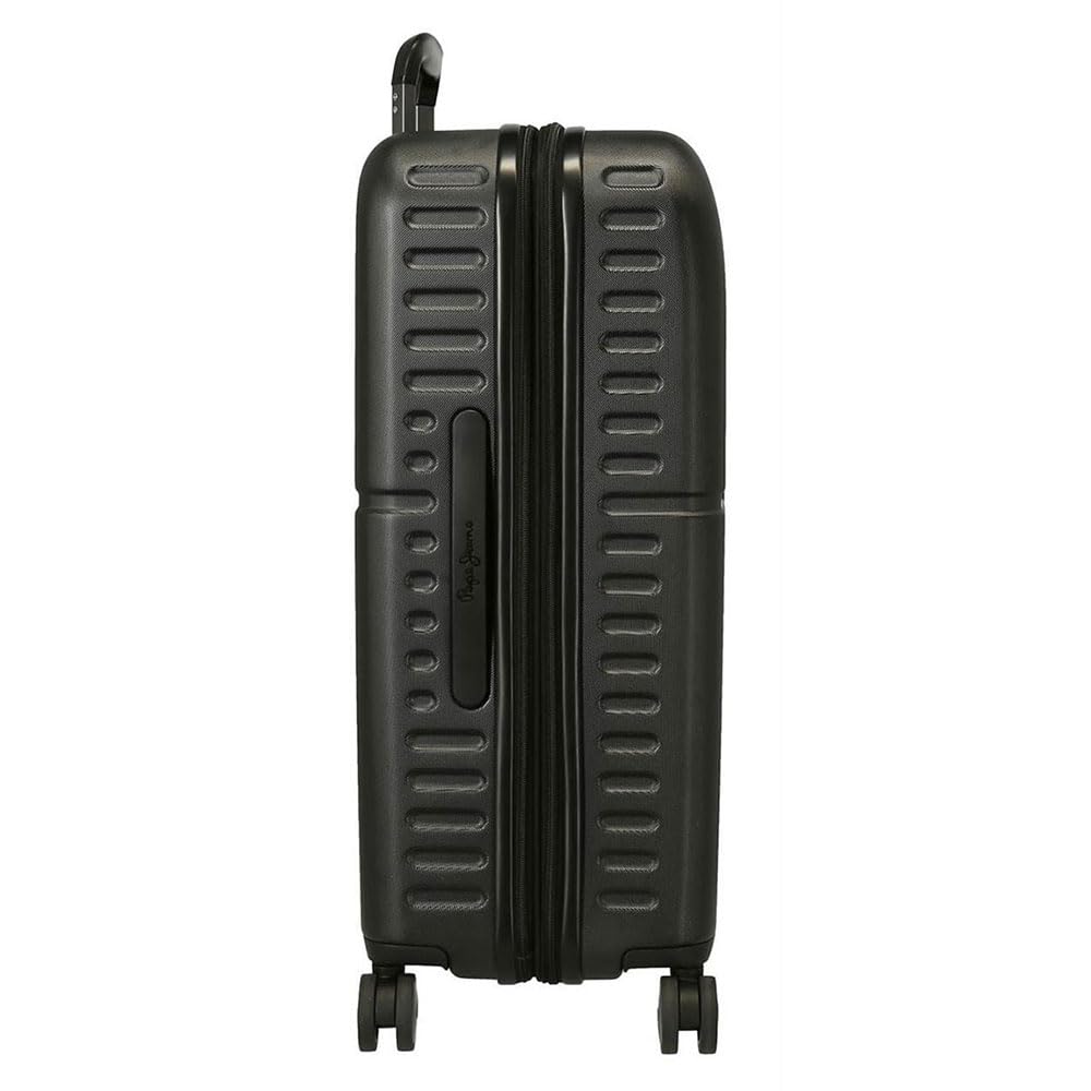 Pepe Jeans Highlight Juego de maletas Negro 55/70 cms Rígida ABS Cierre TSA integrado 116L 7,54 kgs 4 Ruedas dobles Equipaje de Mano