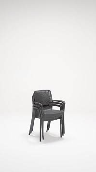 4 Rattan Luxury Anthracite Chairs/Balcony-Garden-Terrace