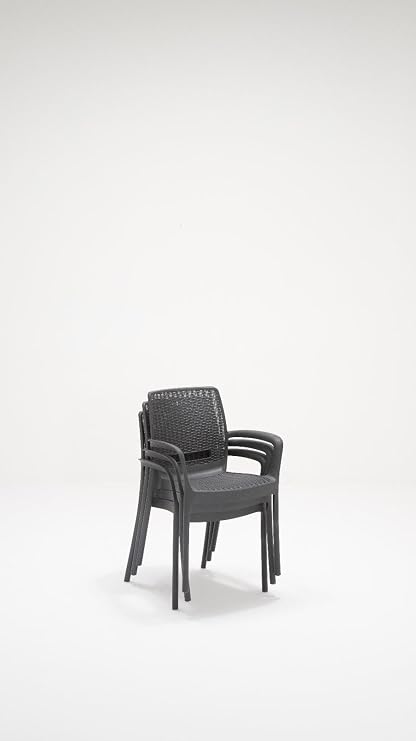 4 Rattan Luxury Anthracite Chairs/Balcony-Garden-Terrace
