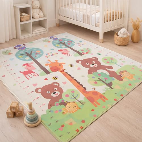 Image of Liltoes Reversible Baby PlayMat, Babies Folding Mat, Waterproof and Portable Kids Floor Mat for Learning & Crawling, Foldable Soft Foam Mat for Kids Girafe Printed