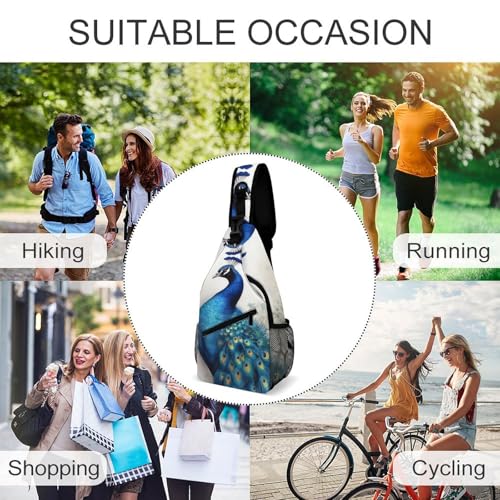 Mochila Sling deportiva Blue Peacock para senderismo y uso casual miniatura 6