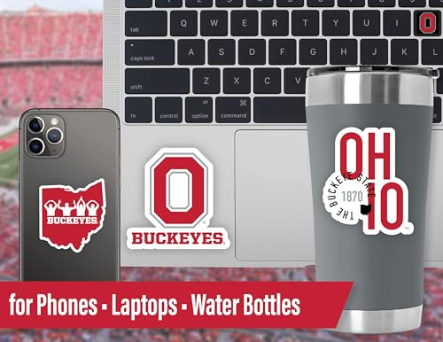 Image of Ohio State Stickers & Decals OSU Buckeyes 14 Pc Set, Car & Water Bottle