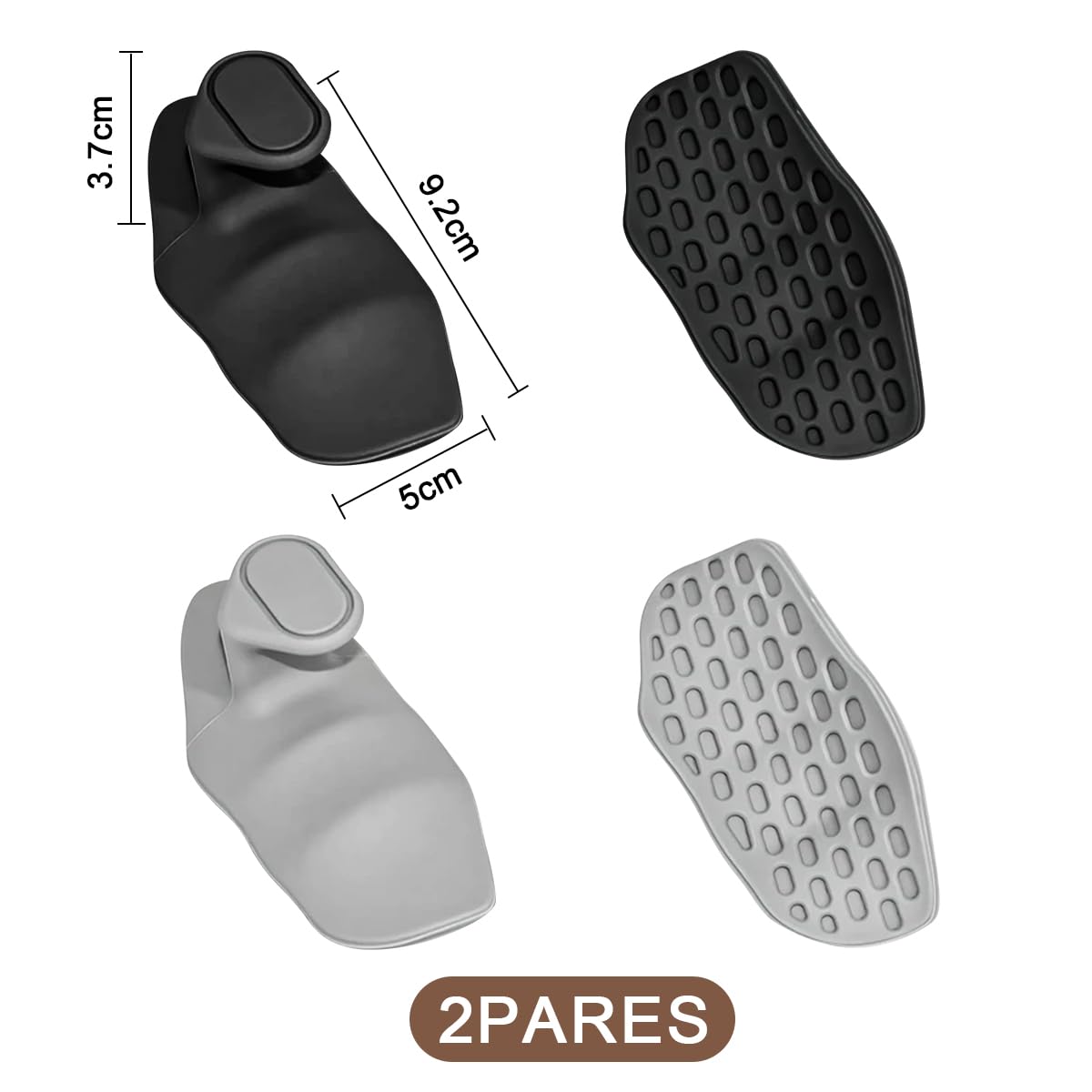 2 Pares Puños de Entrenamiento Antideslizantes, Guantes para Gym Mujer y Hombre, Empuñaduras Ergonómicas para Levantamiento de Pesas, Entrenamiento, Hogar y Gimnasio (Negro y Gris)